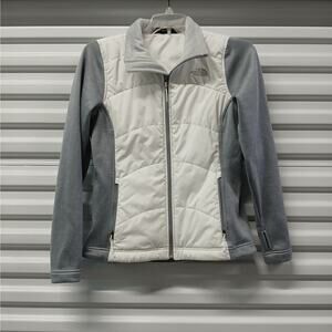 The North Face Quilted Full Zip Jacket Women's Medium White Gray Gorpcore Hiking